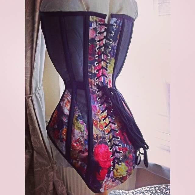 @AngelaStringerCorsetry's amazing sheer-and-floral corset body. I was fortunate enough to model another piece from this group at 2013's OCOC.