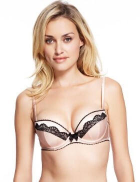 Marks & Spencer Limited Collection Floral Lace Padded A-DD Bra with Silk - £19.50 (approximately $31.93)