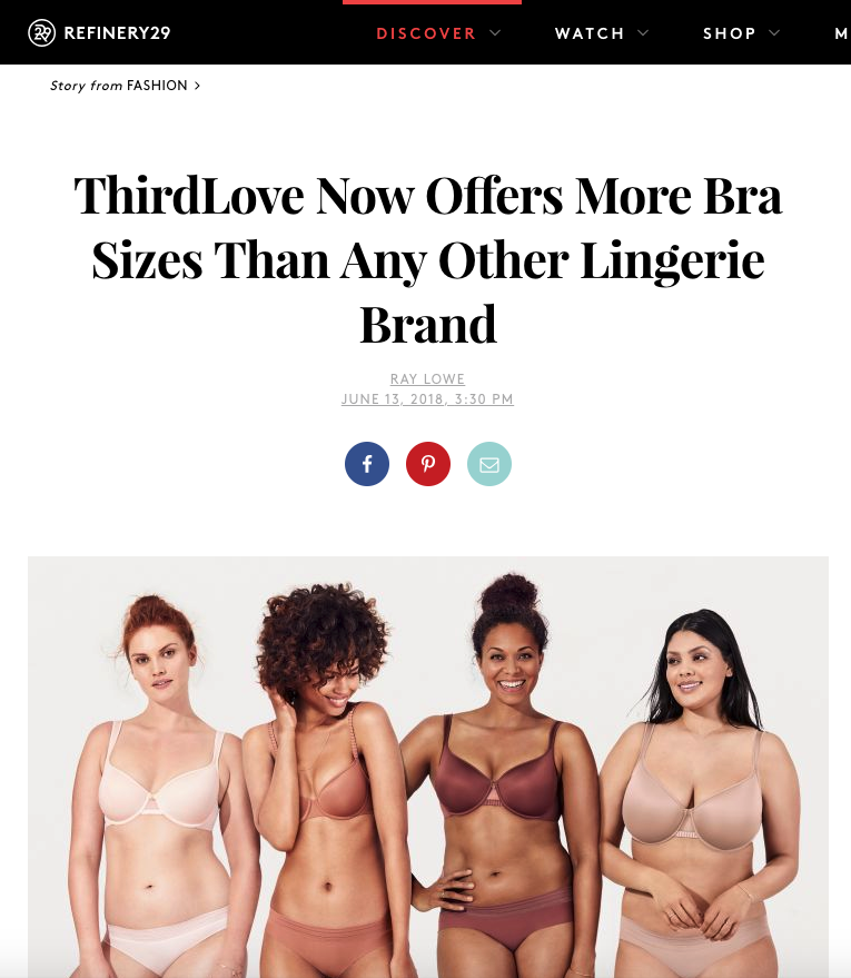 ThirdLove Bra Size Chart - Find The Perfect Bra For Your Cup Size