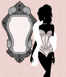 corset girl mirror