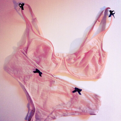 Pink Sheer bra - Lace bra - Silk Lingerie - handmade lingerie