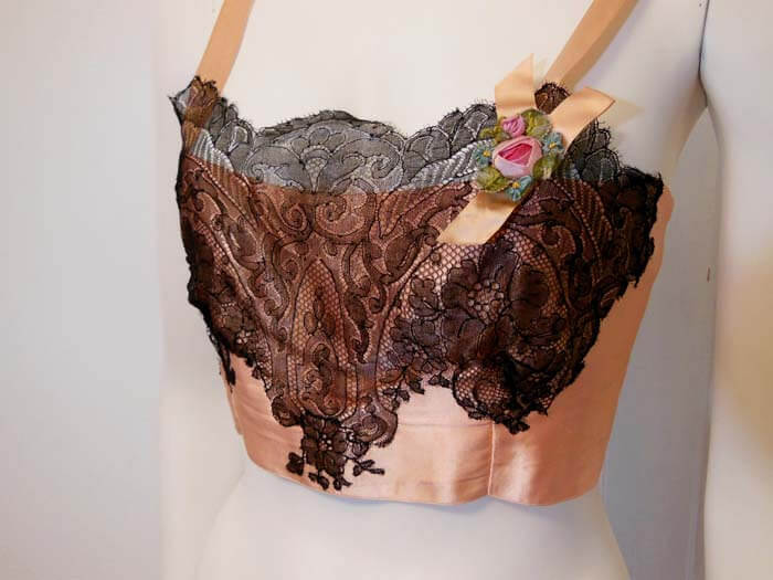 1920s Silk and Lace Bra, via Etsy