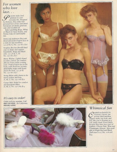 From a 1982 Victoria's Secret catalog, via Retrospace http://www.retrospace.org/2012/09/catalogs-24-victorias-secret-1982.html