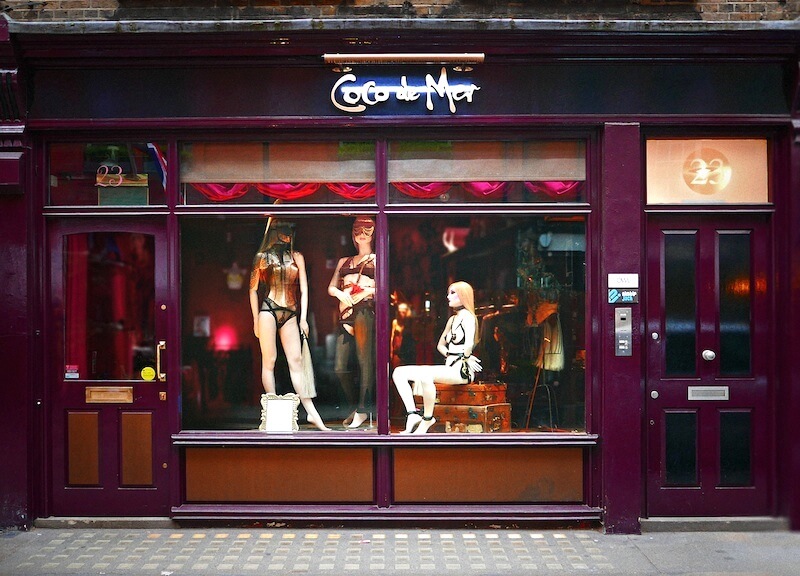 View of the Coco De Mer storefront