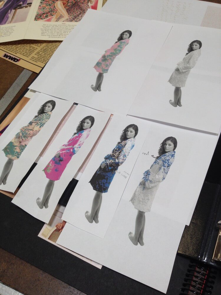 Andrés Intimates studio tour | Renderings of prints on a robe