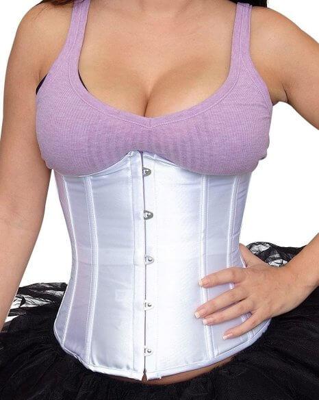 I would not recommend this corset, shown early in the book, for waist training, as its shape is very tubular. Photo via Amazon.