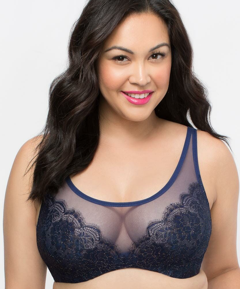 Curvy Couture Lace Bralette - Gold Holiday Plus Size Lingerie