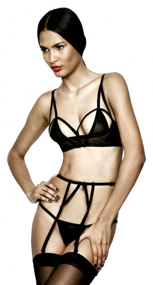 Chromat Mesh Cutout V Bra