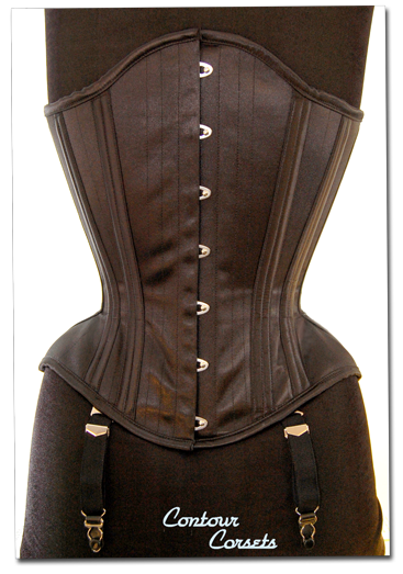 Contour Corsets black satin Redresseur corset