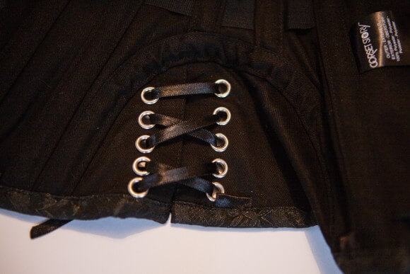 Hip lacing detail. Overbust with Ribbon Lacing Detail on Hip Panels by Corsets UK. Photo by Karolina Laskowska