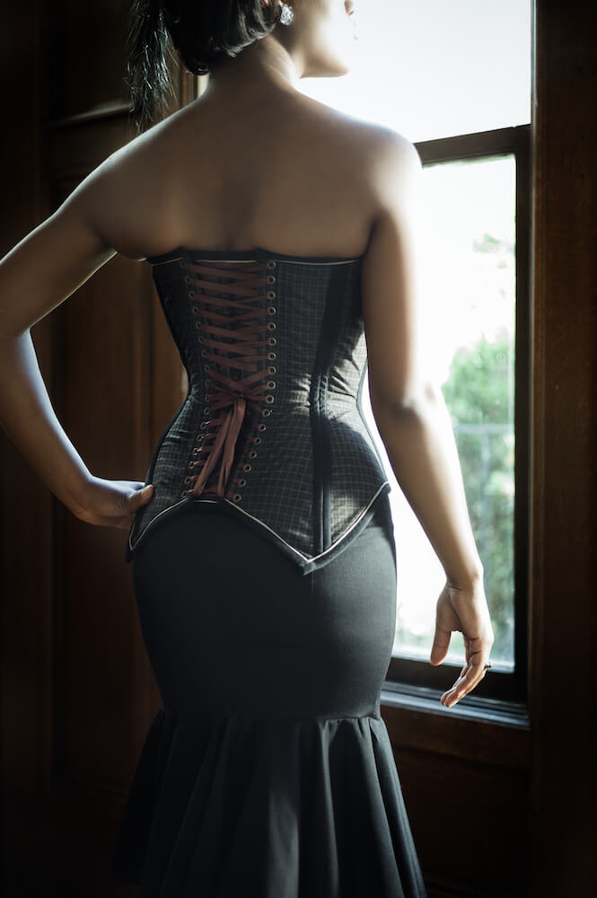 Dollymop for Dark Garden "Hussar" corset | Model: Khadijah | Photo © Joel Aron