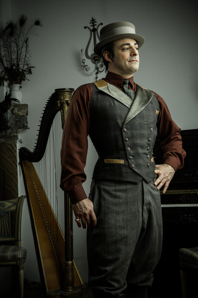The Edward is a variation on the Beau Brummell, a tailored vest corset by Dark Garden. | Photo © Joel Aron
