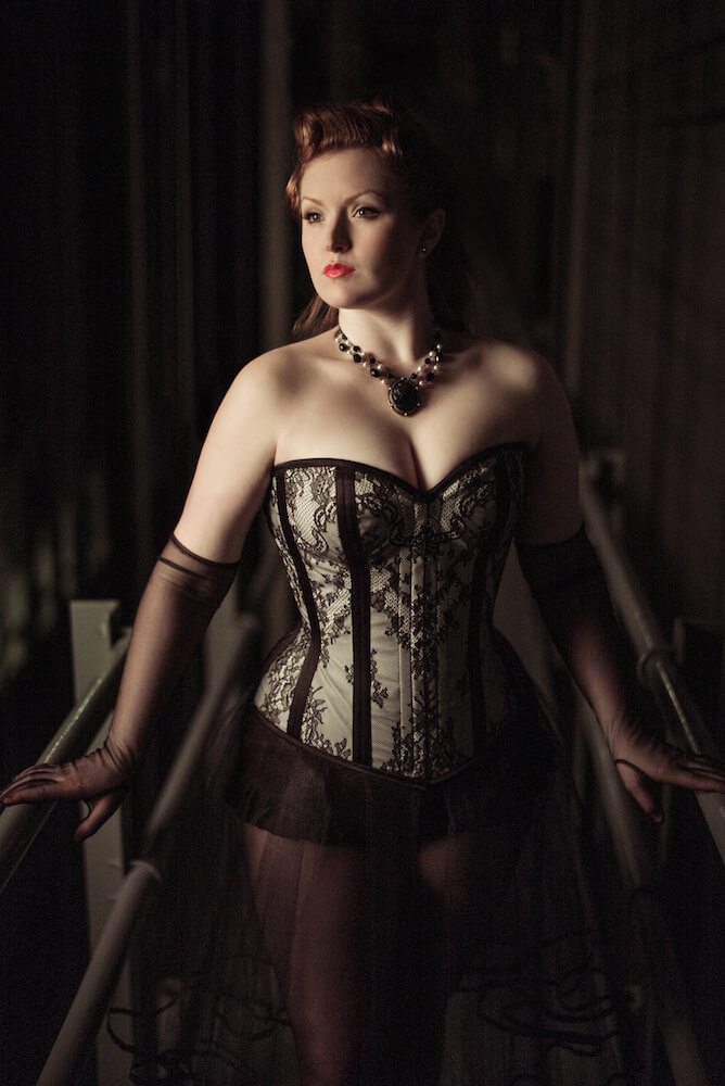 Dark Garden "Valentine" corset | Model: Kitty Von Tittie | Photo © Joel Aron