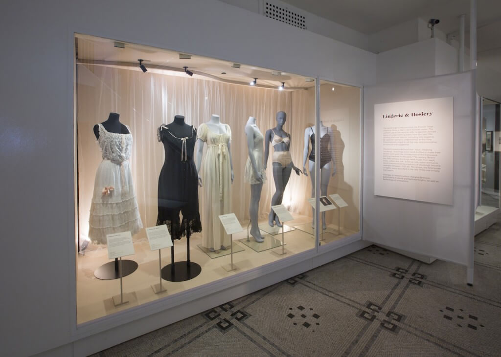 Installation View of Undressed: A Brief History of Underwear (c) Victoria and Albert Museum, London.