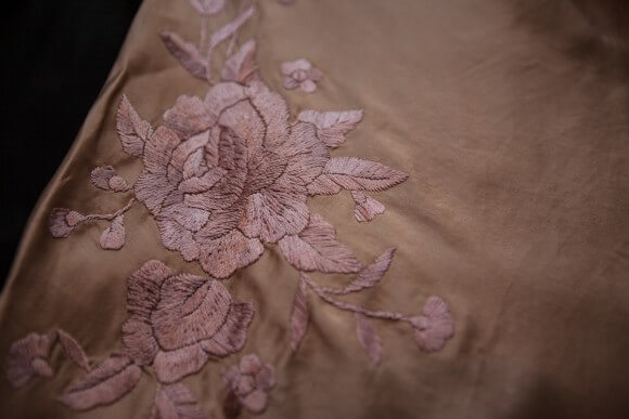 Satin stitch embroidery detail