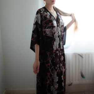 Luxury Silk Loungewear Review: Meng V-Neck Printed Kaftan