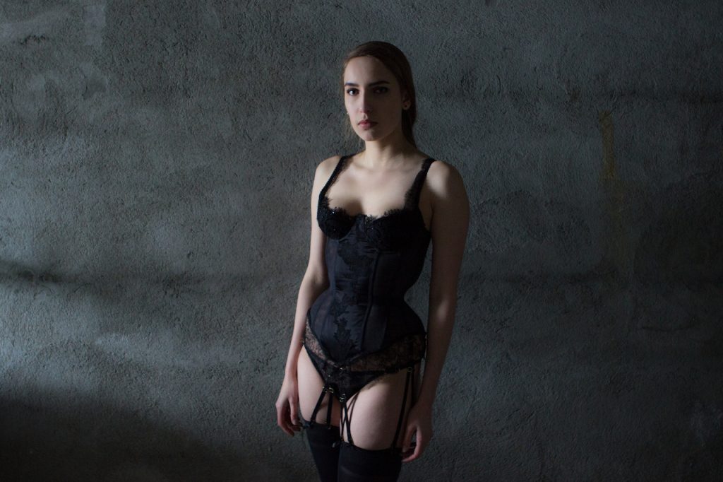 Karolina Laskowska 2017 'Taakeferd' Collection. Mesh and lace corset.
