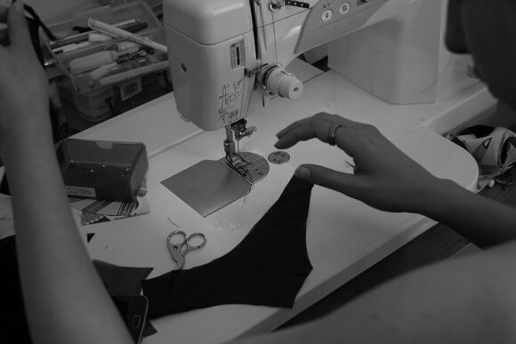 Sewing a pair of customised knickers; as much as I adore creating individual pieces for my customers, this does incur heavy additional costs. Photo by A. Lindseth