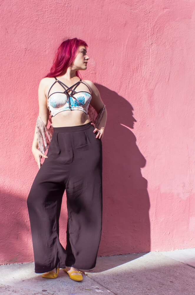 Trashy Diva "Lounge Pants" | Shown with Karolina Laskowska "Mizuki" bra | Model: Victoria Dagger | Photo © Alyxander Ryan