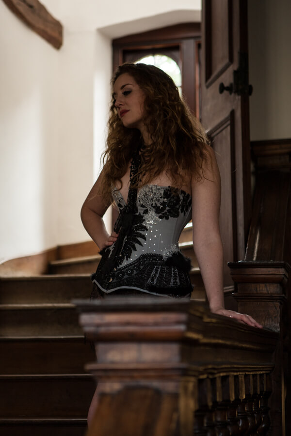 Oxford Conference of Corsetry - Ella Rose modelling a Karolina Laskowska corset