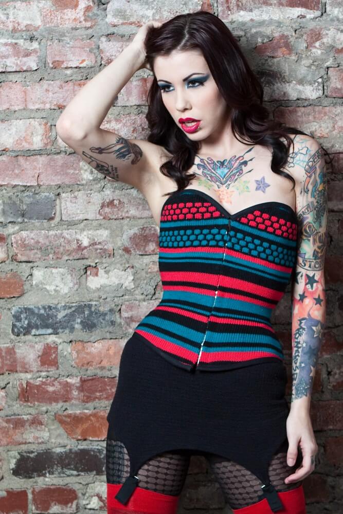 Pop Antique knit Vamp corset | Model: Krysta Kaos | Photo © Razo Photo