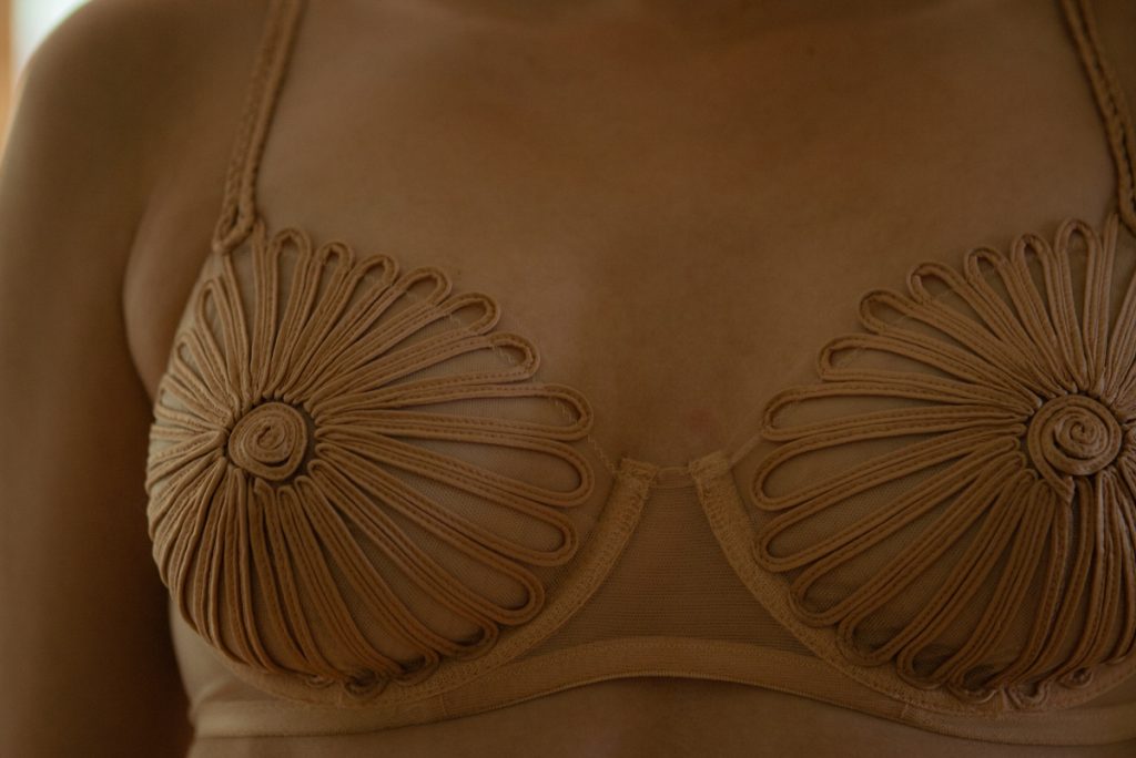 Detail of the 'Feuillage' bra by Jean Paul Gaultier for La Perla. Photo by K. Laskowska
