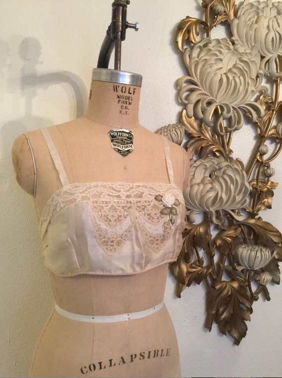 1920s Silk and Lace Bra, via Etsy