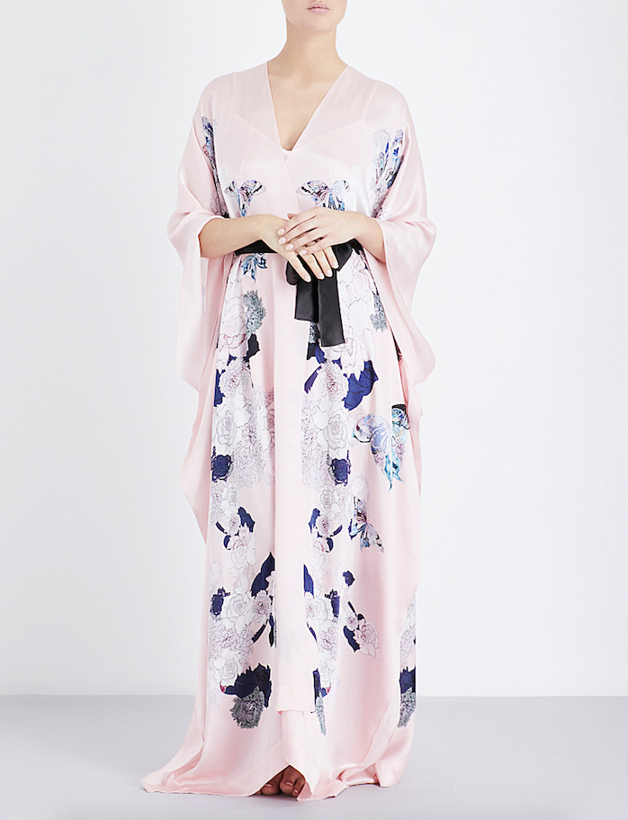Meng Floral Print Silk Georgette Kaftan