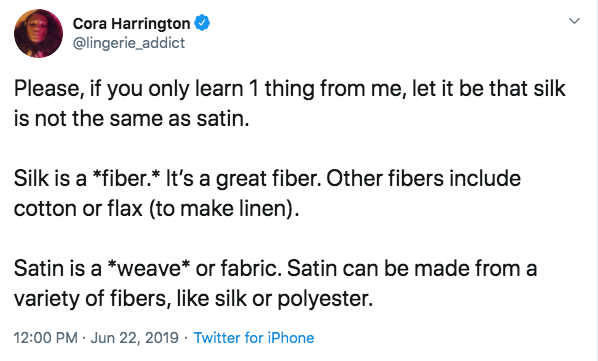 satin is not the same as silk