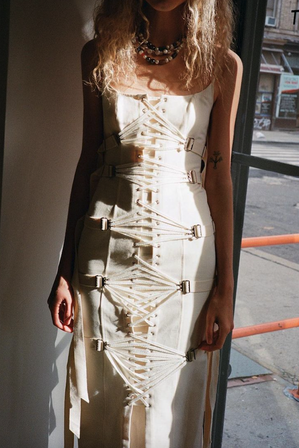 Shawna Wu dress featuring fan lacing