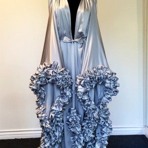 Lingerie Wishlist: Catherine D'Lish Silver Silk Charmeuse Dressing Gown