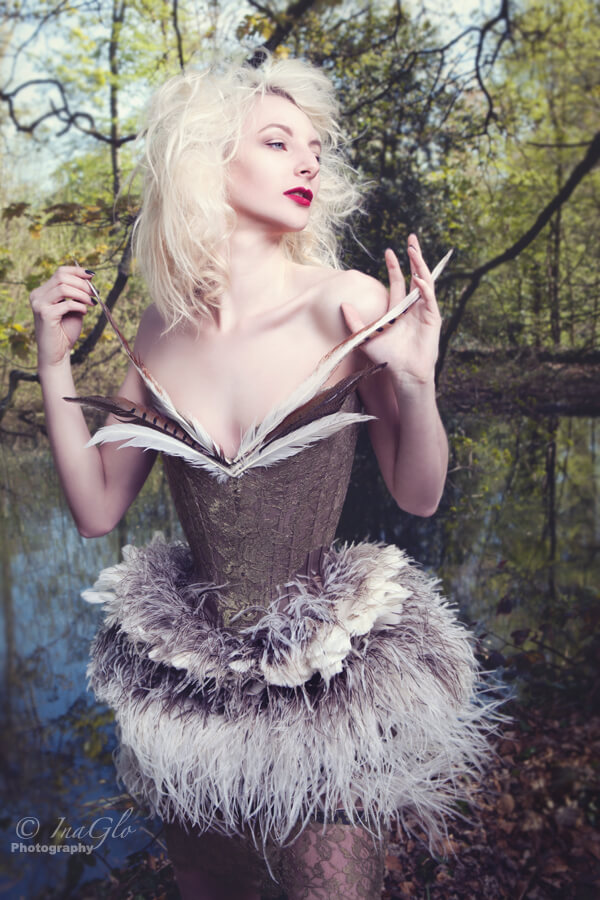 Sparklewren "Bird of Prey" corset | Model: Cassie Rae Wardle | Photo © InaGlo