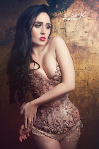 The Sparklewren 'Strawberry Leopard' corset. Photography by InaGlo Photography. This is one of the many pieces I scrimped and saved for as a student, forgoing other 'luxuries' such as alcohol and going out. As a personal tip for very expensive pieces from independent designers - it's always worth asking if they can take installments to space out the damage to your bank balance!