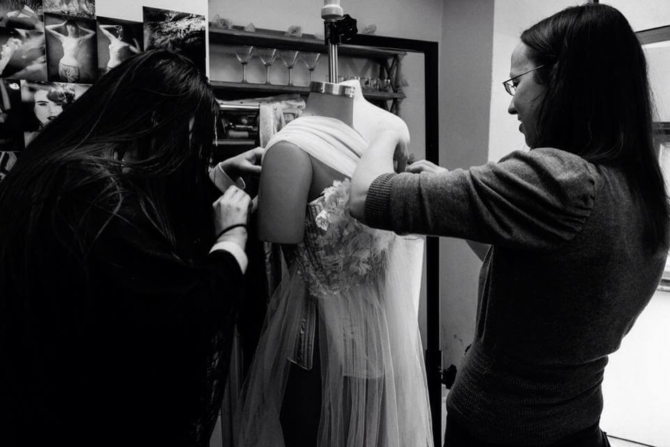 Interns working at Sparklewren corsetry