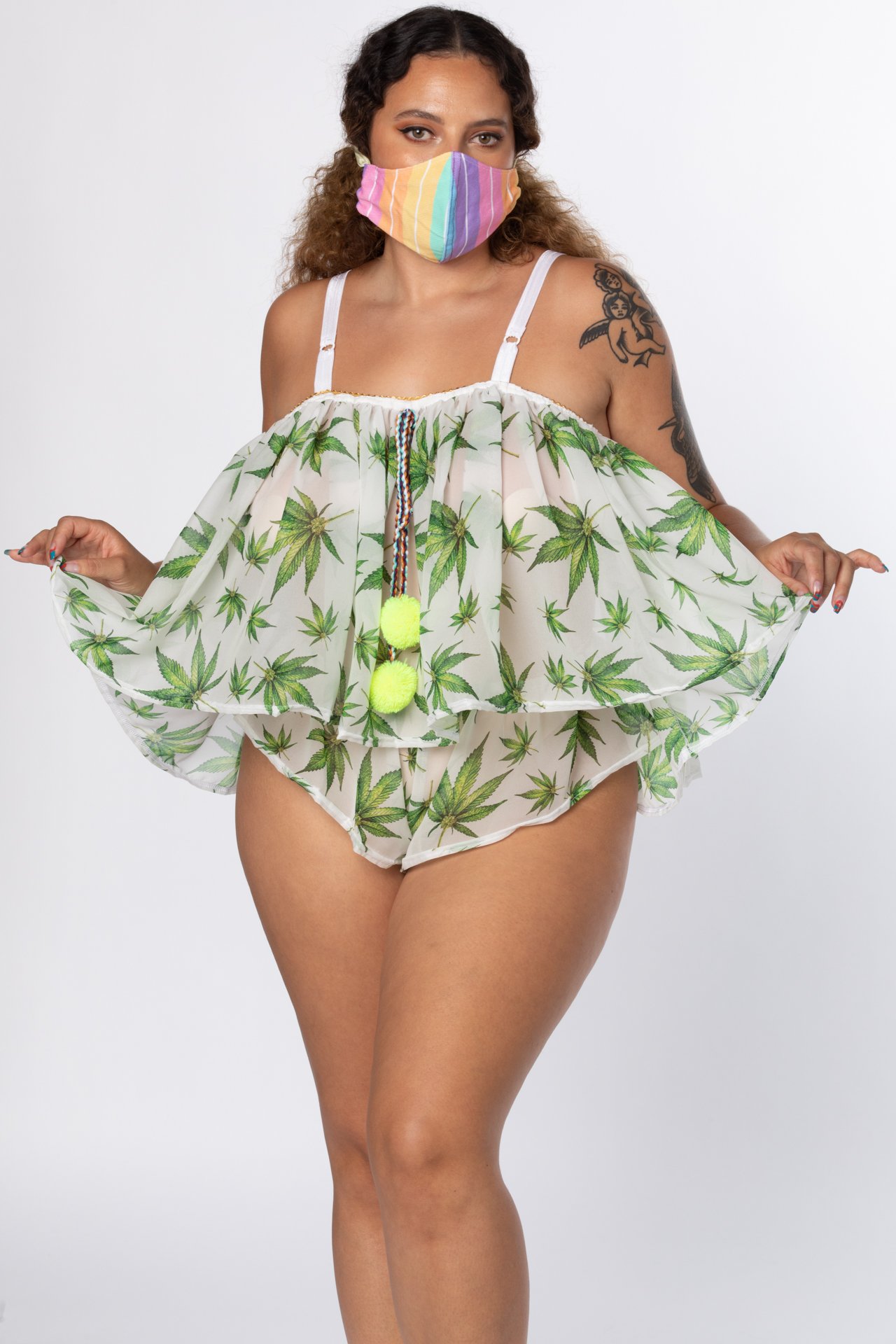 Solstice Intimates "Electric Lettuce" print features an Instagram-friendly cannabis design