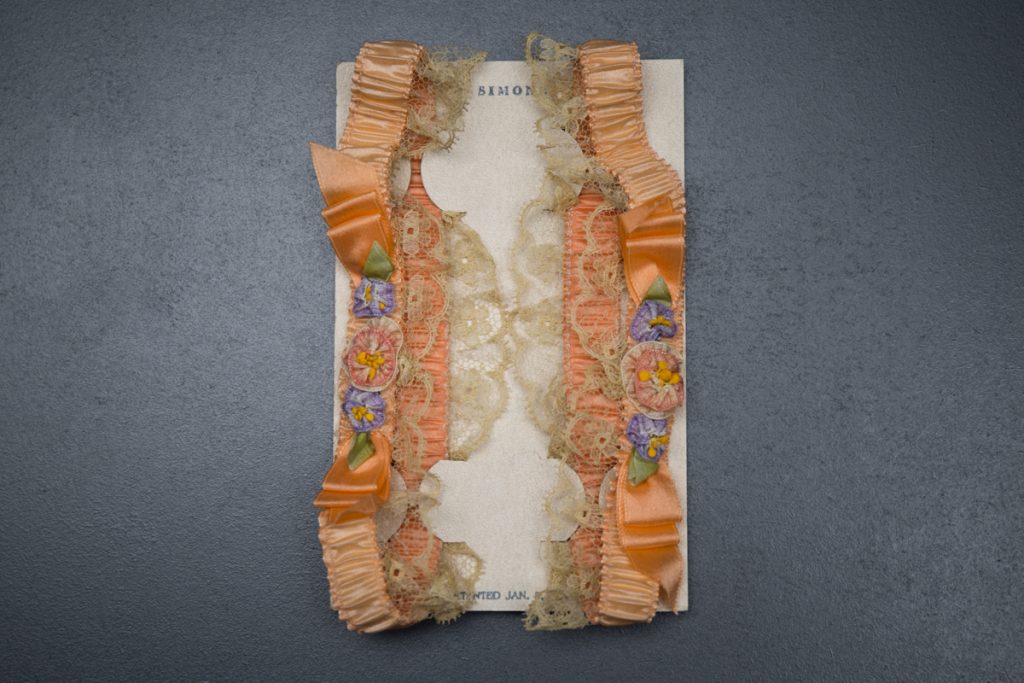 Silk Ribbonwork Garters By 'Simone', c. 1920s, USA. From The Underpinnings Museum collection, Photography by Tigz Rice