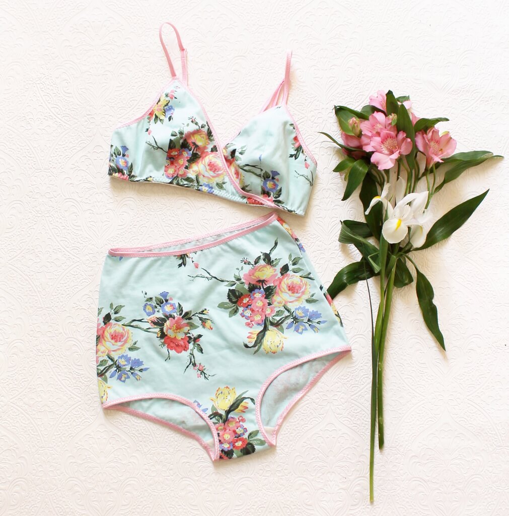 TropicalFloralHighWaistSet