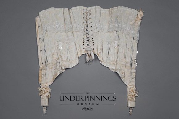 This Edwardian corset is made from a single layer of lightweight silk and is incredibly fragile. Every time it is handled, no matter how carefully, it sustains further damage. Ultimately it is too delicate to display on a mannequin, but it still offers deeply valuable study opportunities. From The Underpinnings Museum collection. Photo by Tigz Rice Studios