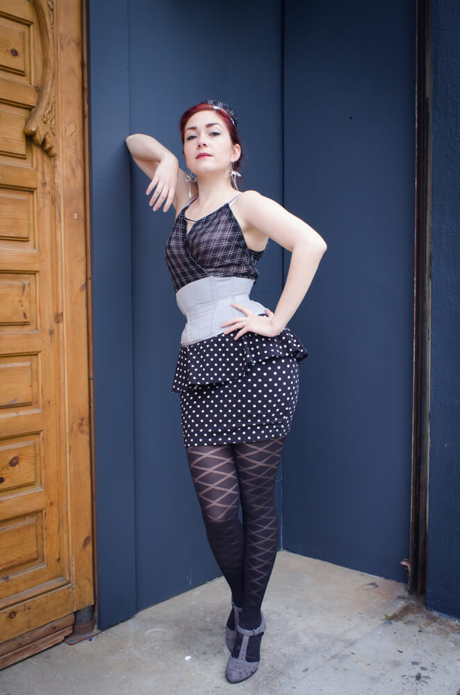 Wade & Belle "Not Too Tights" in diamond | Model: Victoria Dagger | Photo © Alyxander Ryan | Shown with integrated corset by Pop Antique