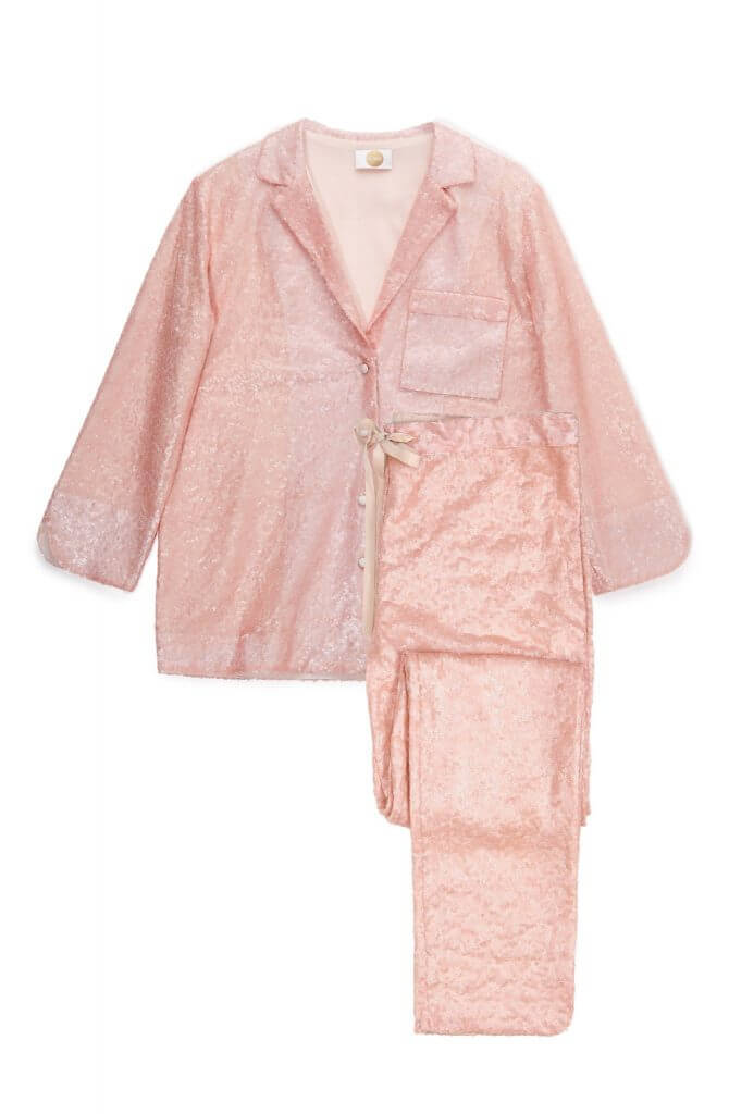 Yolke Rose Pink Sequin Pajamas