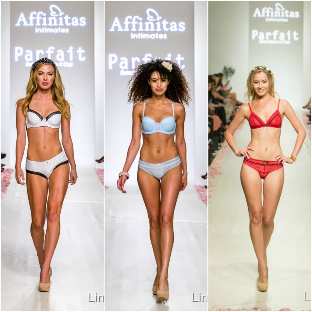 Looks from the Affinitas/Parfait by Affinitas fashion show. Closing night of LingerieFW.