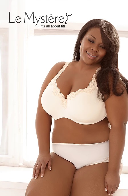 Asia Monet, in a bra campaign for Le Mystere