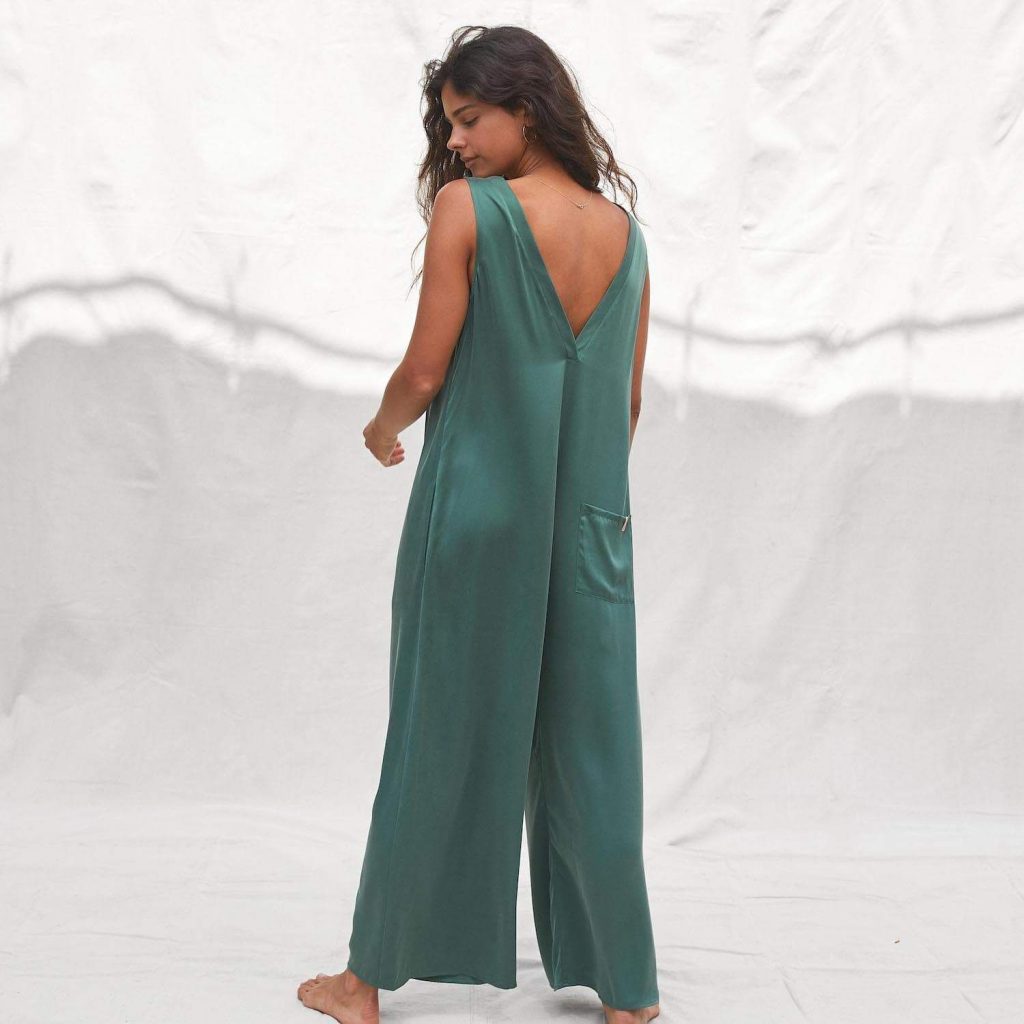 Loungewear Review: Lunya Washable Silk Double V Jumpsuit