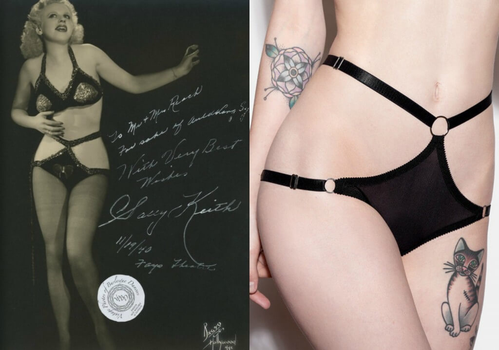 Burlesque cutaway knickers on left. Hopeless Lingerie 'Darla' knickers on right.