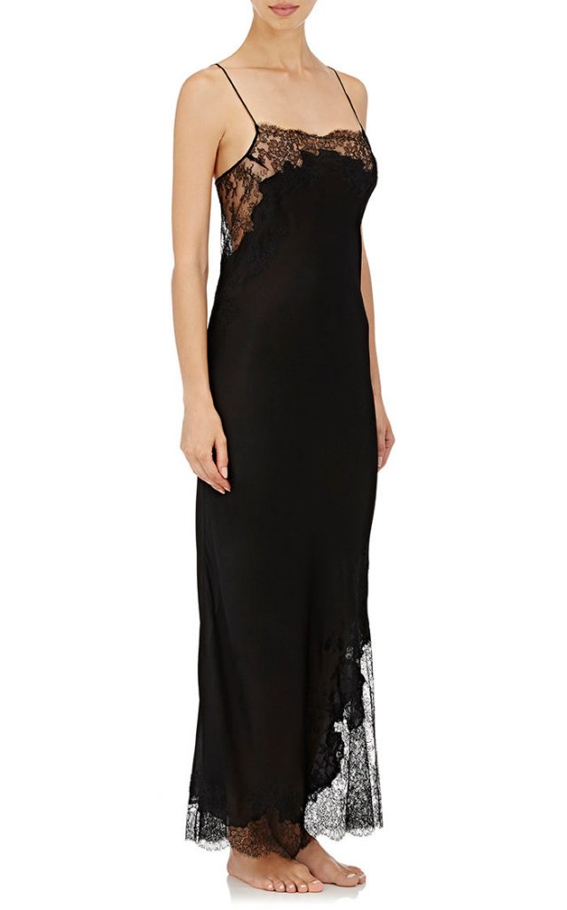 Carine Gilson Lace-Trimmed Silk Georgette Gown
