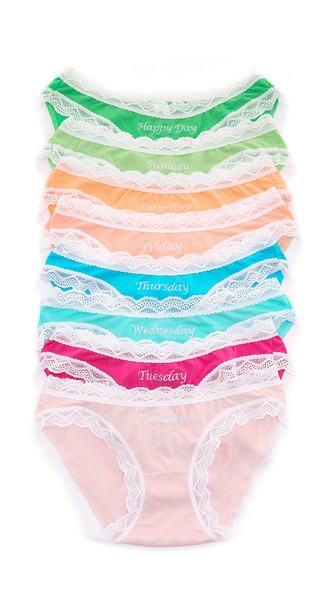 Cheek Frills Days of the Week Panties Set - $95.00 (8 pairs)