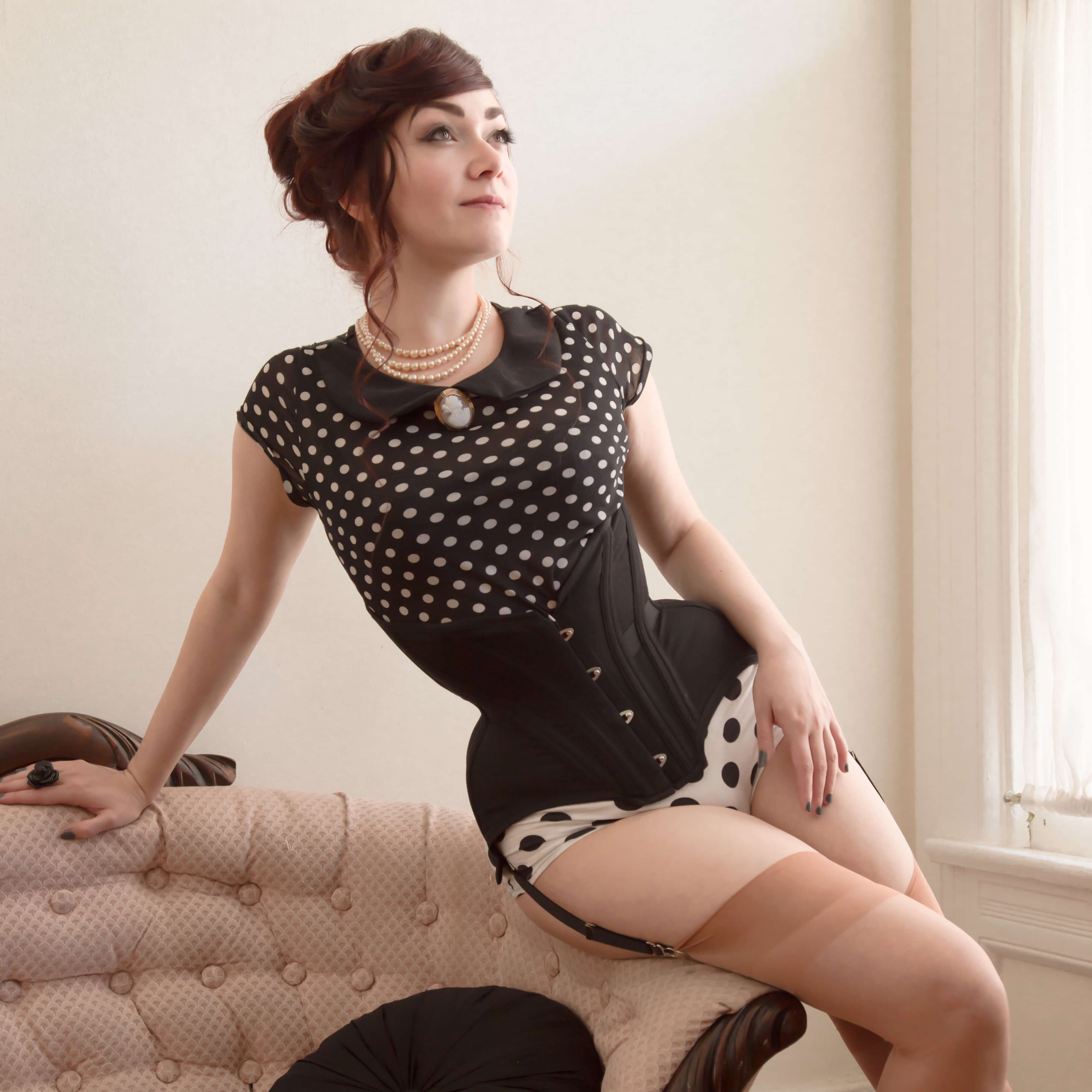     Custom waist training corset by Pop Antique. Photo © John Carey | Model: Victoria Dagger
