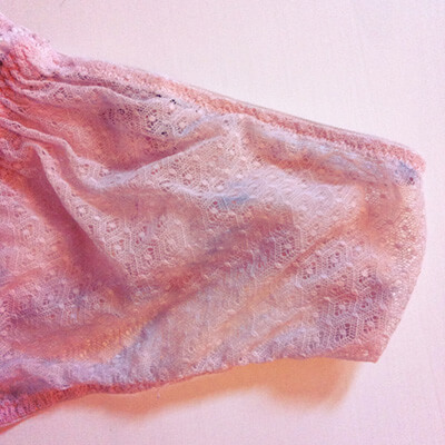 Dying your lingerie can cover up fabric stains like these ones, or just refresh a faded color!