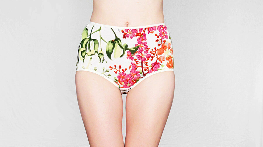 egretta garzetta floral high waisted panties