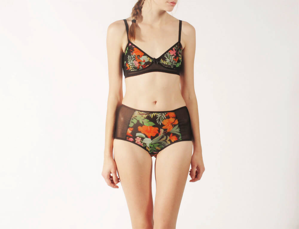 egretta garzetta tropical flower pattern underwear